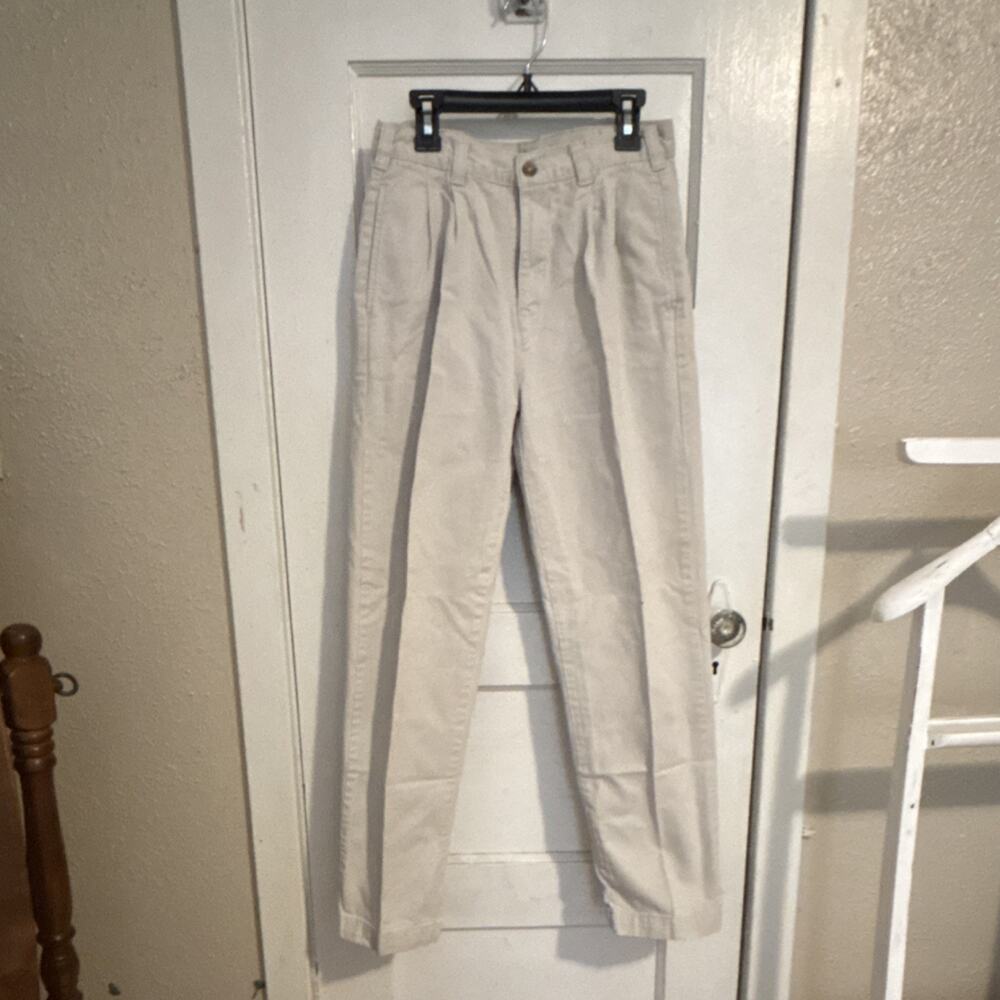 GAP Beige Pleated Cotton Twill Straight Leg Casual Pants Size 14 junior